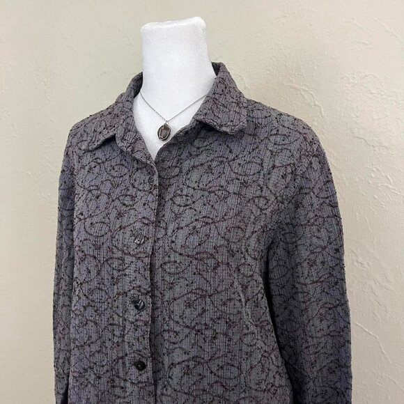 vintage 90s muted purple quirky boho granola button up top - Picture 5 of 8